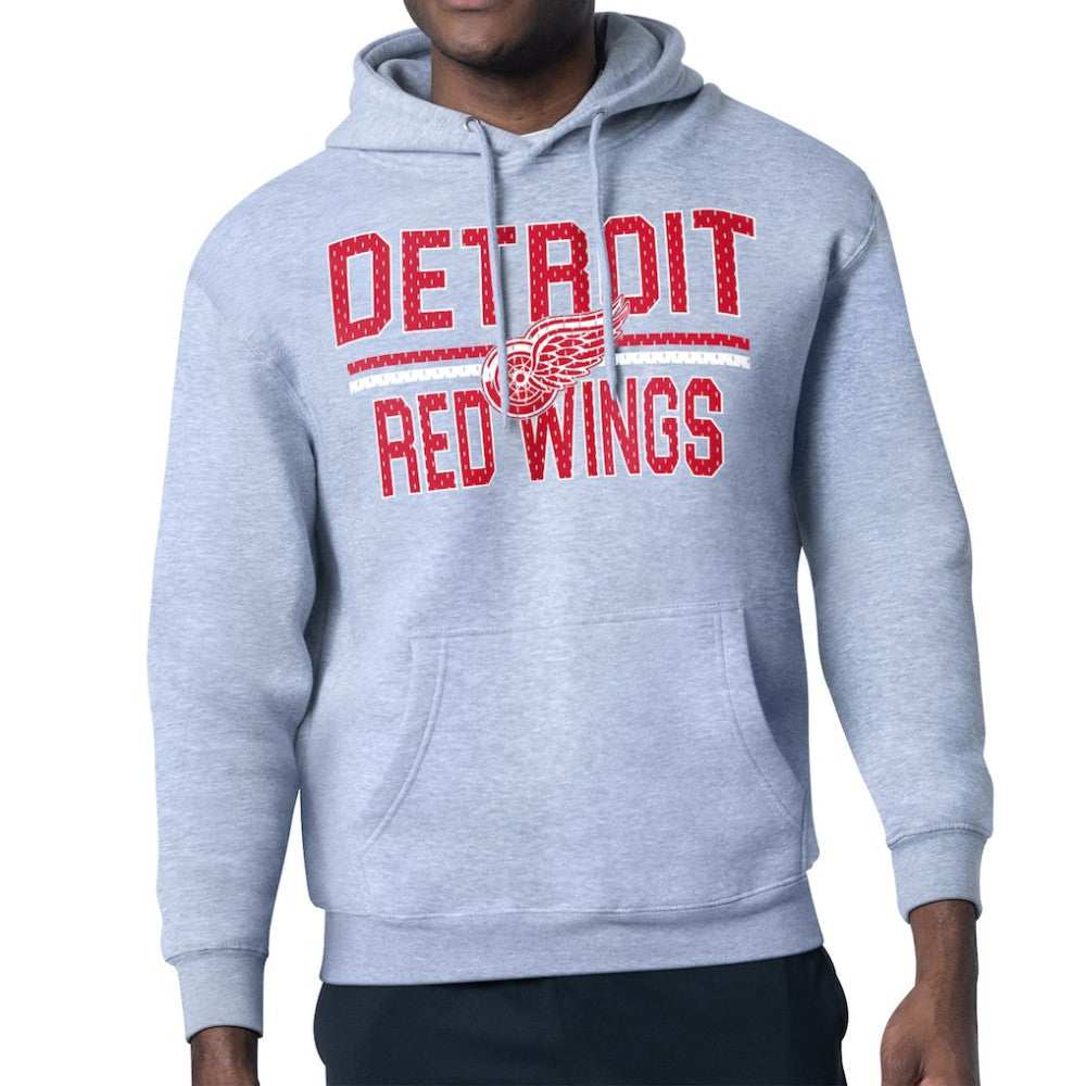 NHL Detroit Red Wings Starter Mesh Look Team Name Logo Tri-Blend Pullover Hoodie