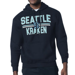 NHL Seattle Kraken Starter Mesh Look Team Name Logo Tri-Blend Pullover Hoodie