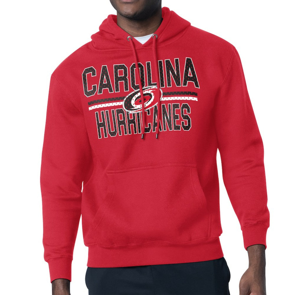 NHL Carolina Hurricanes Starter Mesh Look Team Name Logo Tri-Blend Pullover Hoodie