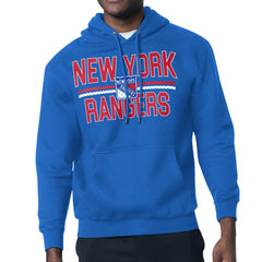 NHL New York Rangers Starter Mesh Look Team Name Logo Tri-Blend Pullover Hoodie