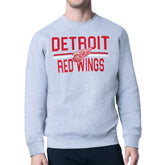 NHL Detroit Red Wings Starter Mesh Look Team Name Logo Pullover Sweatshirt