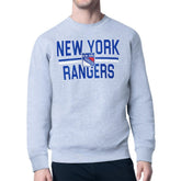 NHL New York Rangers Starter Mesh Look Team Name Logo Pullover Sweatshirt