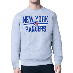 NHL New York Rangers Starter Mesh Look Team Name Logo Pullover Sweatshirt