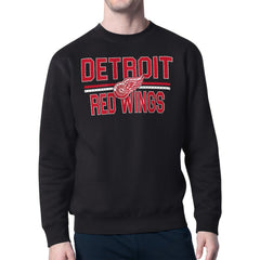 NHL Detroit Red Wings Starter Mesh Look Team Name Logo Pullover Sweatshirt