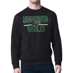 NHL Minnesota Wild Starter Mesh Look Team Name Logo Pullover Sweatshirt