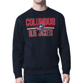 NHL Columbus Blue Jackets Starter Mesh Look Team Name Logo Pullover Sweatshirt