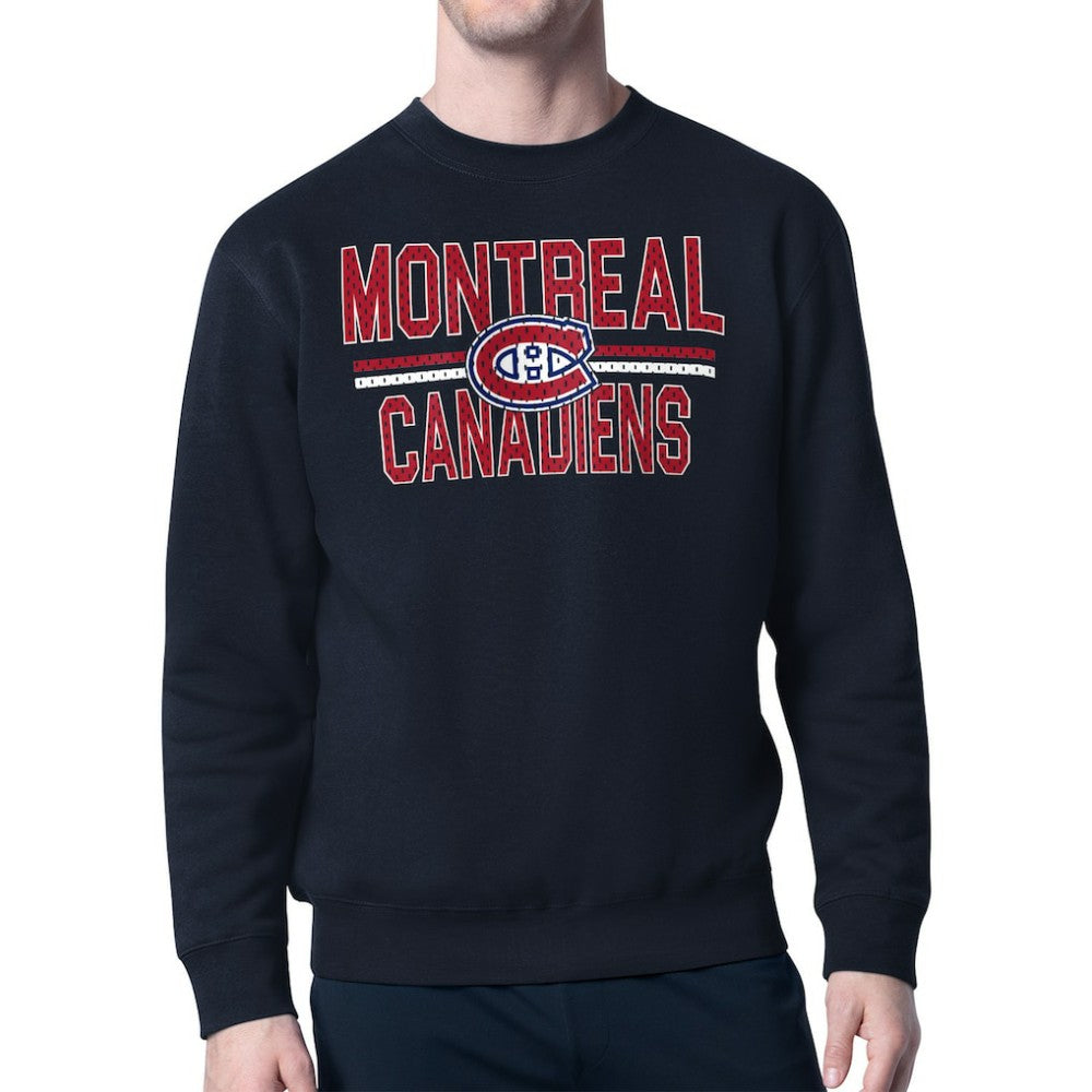 NHL Montreal Canadiens Starter Mesh Look Team Name Logo Pullover Sweatshirt