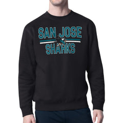 NHL San Jose Sharks Starter Mesh Look Team Name Logo Pullover Sweatshirt