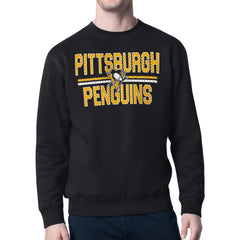 NHL Pittsburgh Penguins Starter Mesh Look Team Name Logo Pullover Sweatshirt