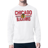 NHL Chicago Blackhawks Starter Mesh Look Team Name Logo Pullover Sweatshirt