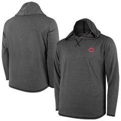 Black Cincinnati Reds Butter Stripe Tri-Blend Long Sleeve Hoodie T-Shirt - Black
