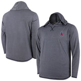 Navy Los Angeles Angels Butter Stripe Tri-Blend Long Sleeve Hoodie T-Shirt - Navy