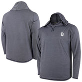 Navy Detroit Tigers Butter Stripe Tri-Blend Long Sleeve Hoodie T-Shirt - Navy