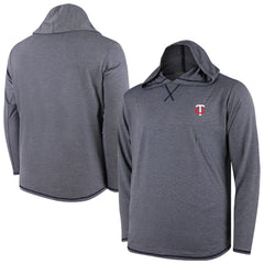 Navy Minnesota Twins Butter Stripe Tri-Blend Long Sleeve Hoodie T-Shirt - Navy