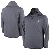 Navy Tampa Bay Rays Butter Stripe Tri-Blend Long Sleeve Hoodie T-Shirt - Navy
