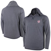 Navy Washington Nationals Butter Stripe Tri-Blend Long Sleeve Hoodie T-Shirt - Navy