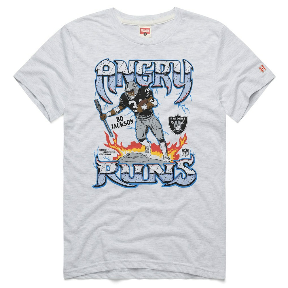Bo Jackson Homage Unisex Retro Angry Runs Tri-Blend T-Shirt - Las Vegas Raiders T-shirts