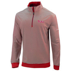Red Philadelphia Phillies Columbia Omni-Wick Even Lie Quarter-Zip Pullover Top