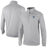 Gray New York Yankees Columbia Oakland Downs Omni-Wick Quarter-Zip Top