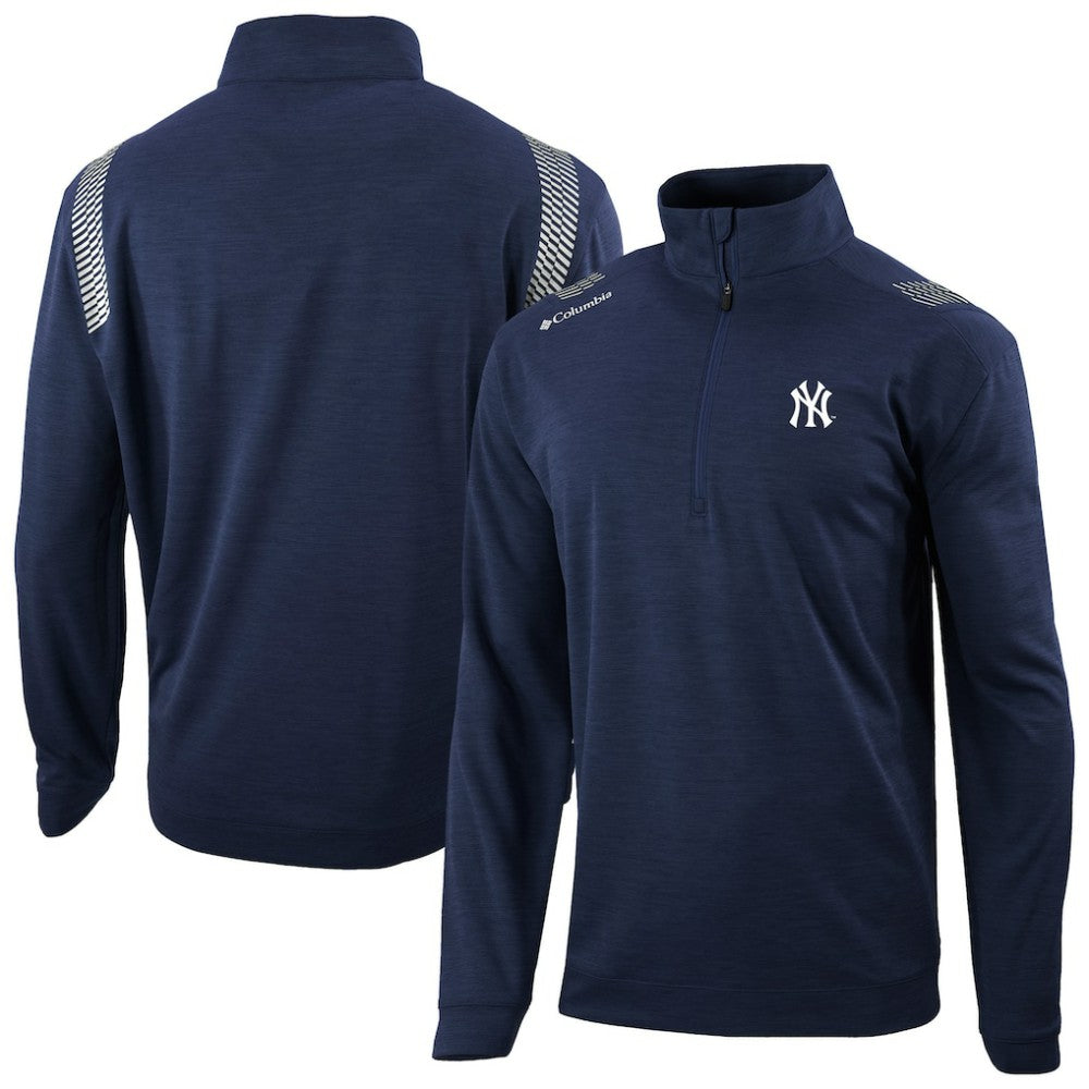 Navy New York Yankees Columbia Oakland Downs Omni-Wick Quarter-Zip Top