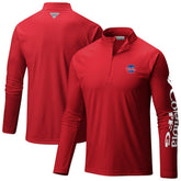 Red Philadelphia Phillies Columbia Terminal Tackle Raglan Omni-Shade Quarter-Zip Pullover Top