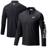 Black Los Angeles Dodgers Columbia Terminal Tackle Raglan Omni-Shade Quarter-Zip Pullover Top