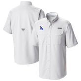 White Los Angeles Dodgers Columbia Omni-Wick Low Drag Offshore Button-Up Shirt