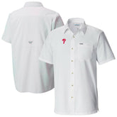 White Philadelphia Phillies Columbia Slack Tide Omni-Wick Button-Up Camp Shirt