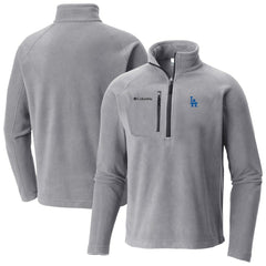Gray Los Angeles Dodgers Columbia Fast Trek III Half-Zip Fleece Pullover