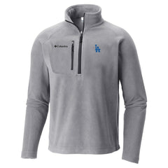 Gray Los Angeles Dodgers Columbia Fast Trek III Half-Zip Fleece Pullover