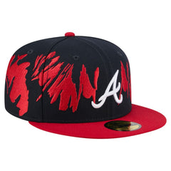 Navy/Red Atlanta Braves New Era Retro Pattern 59FIFTY Fitted Hat