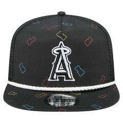 Black Los Angeles Angels New Era Gummy Golfer Trucker Adjustable Hat