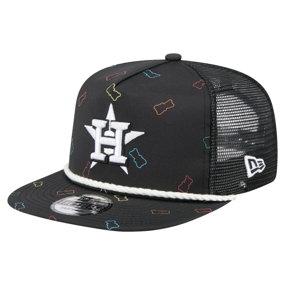 Black Houston Astros New Era Gummy Golfer Trucker Adjustable Hat
