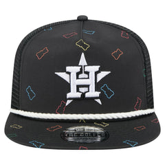 Black Houston Astros New Era Gummy Golfer Trucker Adjustable Hat