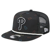 Black Philadelphia Phillies New Era Gummy Golfer Trucker Adjustable Hat