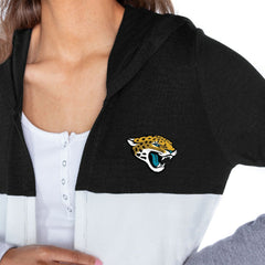 Gameday Couture Women's Tri-Blend Color Block Lightweight Cardigan Hoodie - Jacksonville Jaguars Hoodies