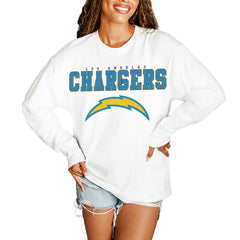 Gameday Couture Women's Big Goals Oversized Long Sleeve T-Shirt - Los Angeles Chargers T-shirts