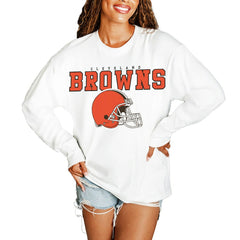 Gameday Couture Women's Big Goals Oversized Long Sleeve T-Shirt - Cleveland Browns T-shirts