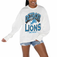 Gameday Couture Women's Time Out Oversized Long Sleeve T-Shirt - Detroit Lions T-shirts