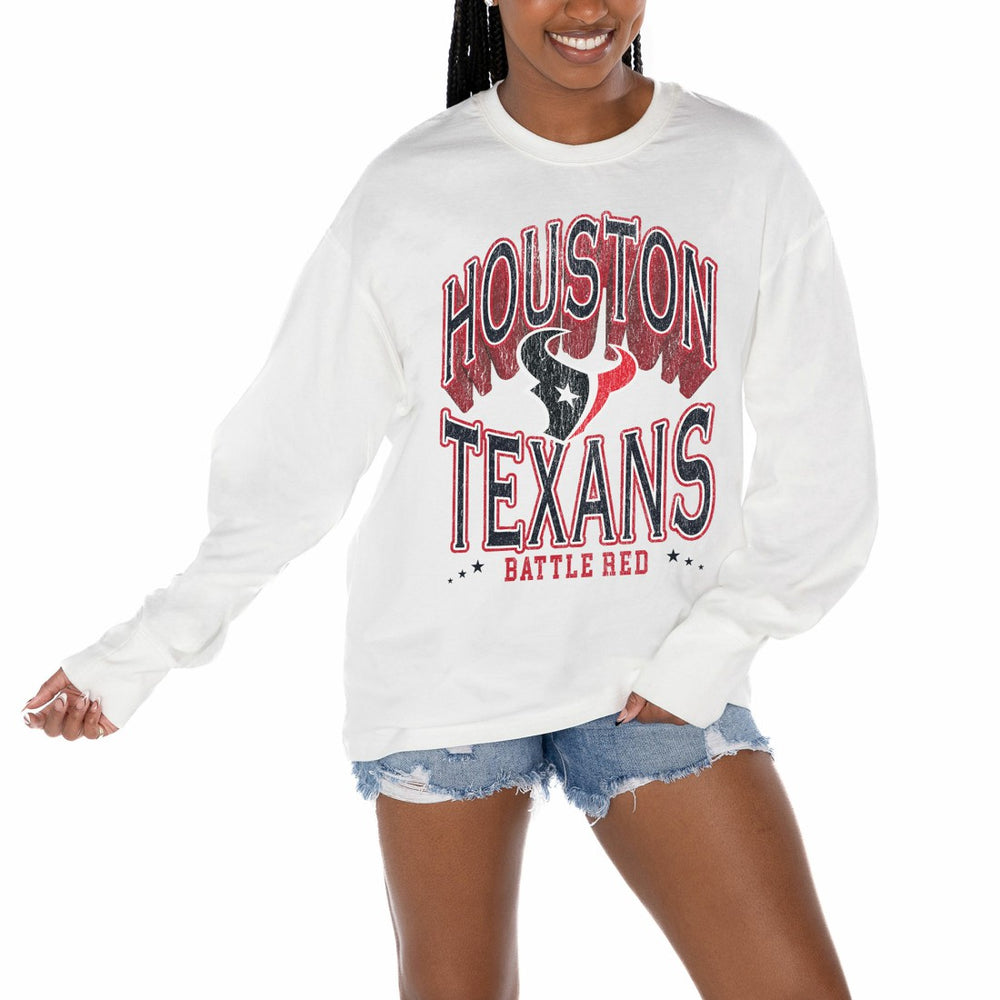 Gameday Couture Women's Time Out Oversized Long Sleeve T-Shirt - Houston Texans T-shirts