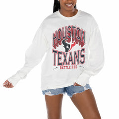 Gameday Couture Women's Time Out Oversized Long Sleeve T-Shirt - Houston Texans T-shirts