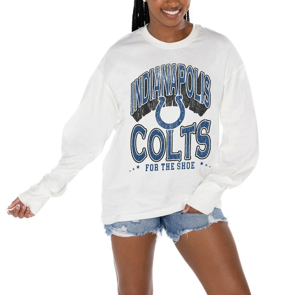 Gameday Couture Women's Time Out Oversized Long Sleeve T-Shirt - Indianapolis Colts T-shirts