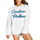 Gameday Couture Women's Classic Comeback Oversized Long Sleeve T-Shirt - Carolina Panthers T-shirts