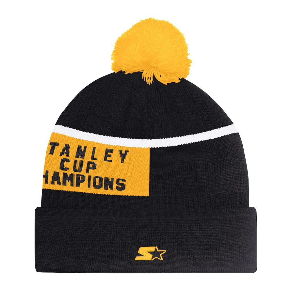 NHL Boston Bruins Starter Chyron Commemorative Cuffed Knit Hat with Pom