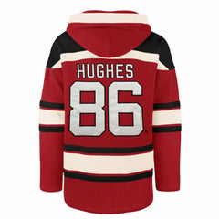 NHL Jack Hughes New Jersey Devils '47 Big & Tall Lace-up Pullover Hoodie