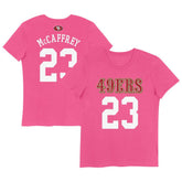 Christian McCaffrey Girls Youth Player Name & Number T-Shirt - San Francisco 49ers T-shirts