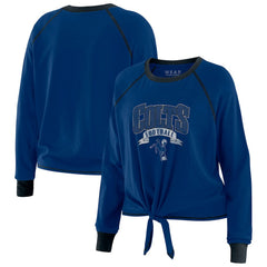 WEAR by Erin Andrews Women's Plus Size Tie-Front Long Sleeve Top - Indianapolis Colts Tops