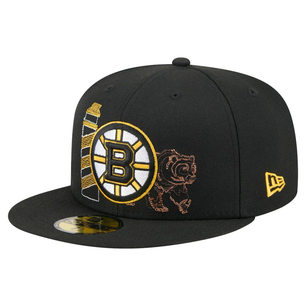 NHL Boston Bruins New Era State Stitch 59FIFTY Fitted Hat