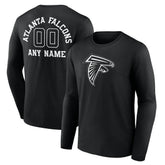 Personalized Name & Number Monochrome Long Sleeve T-Shirt - Atlanta Falcons T-shirts