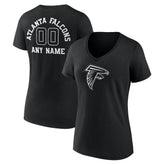 Women's Personalized Name & Number Monochrome V-Neck T-Shirt - Atlanta Falcons T-shirts